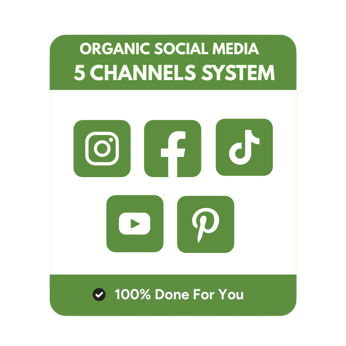 Organic Social Media 5 Channels System Done For You